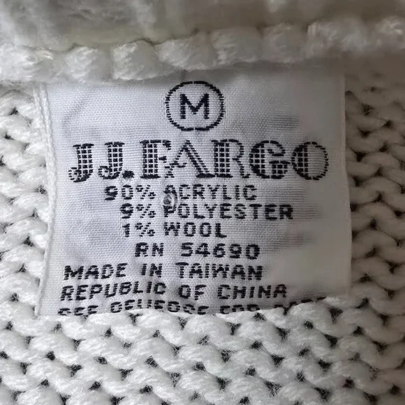 Vintage 90s Dog Sweater Fuzzy Knit Crewneck Medium White Red Poodle Holiday - Picture 7 of 8